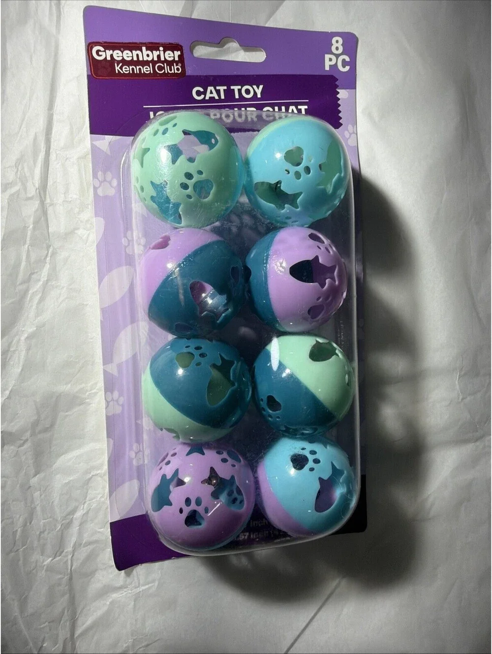 Greenbrier Kennel Club Cat Toy Balls with Bell -1ea 6-Pack-Brand New-SHIP 24 HRS